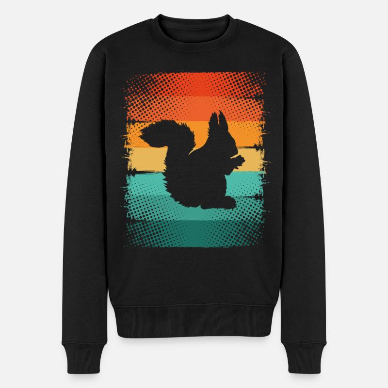Eichhörnchen - Männer Premium Bio Pullover - Schwarz