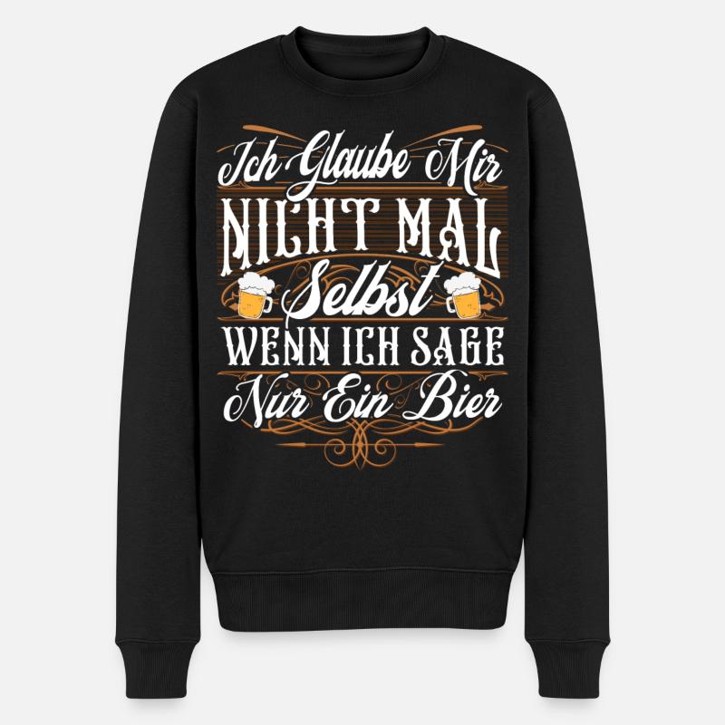 Lustiger Bier Spruch - Männer Premium Bio Pullover - Schwarz