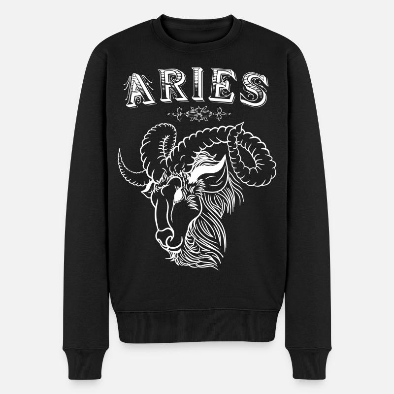 Aries Sternzeichen Widder - Männer Premium Bio Pullover - Schwarz