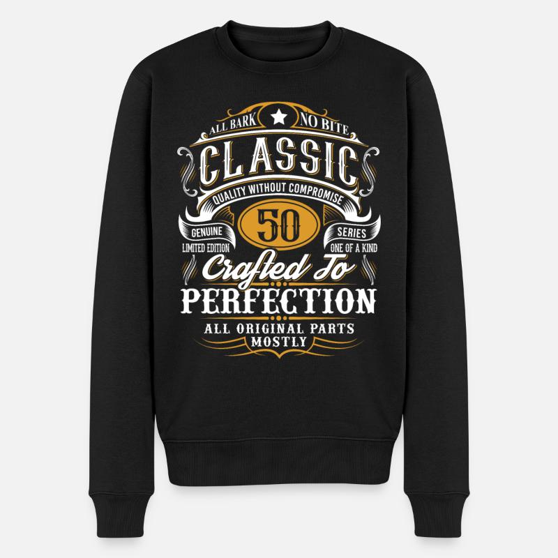 50. Geburtstag - Männer Premium Bio Pullover - Schwarz