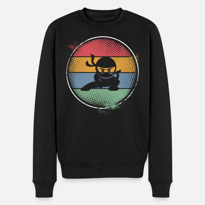 Ninja - Männer Premium Bio Pullover - Schwarz