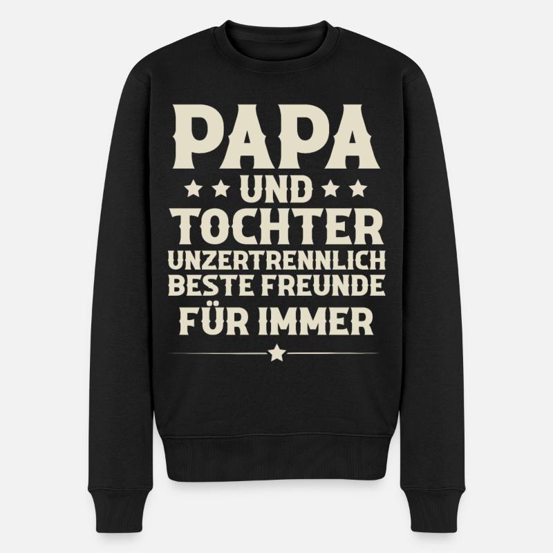 Vater Und Tochter - Männer Premium Bio Pullover - Schwarz