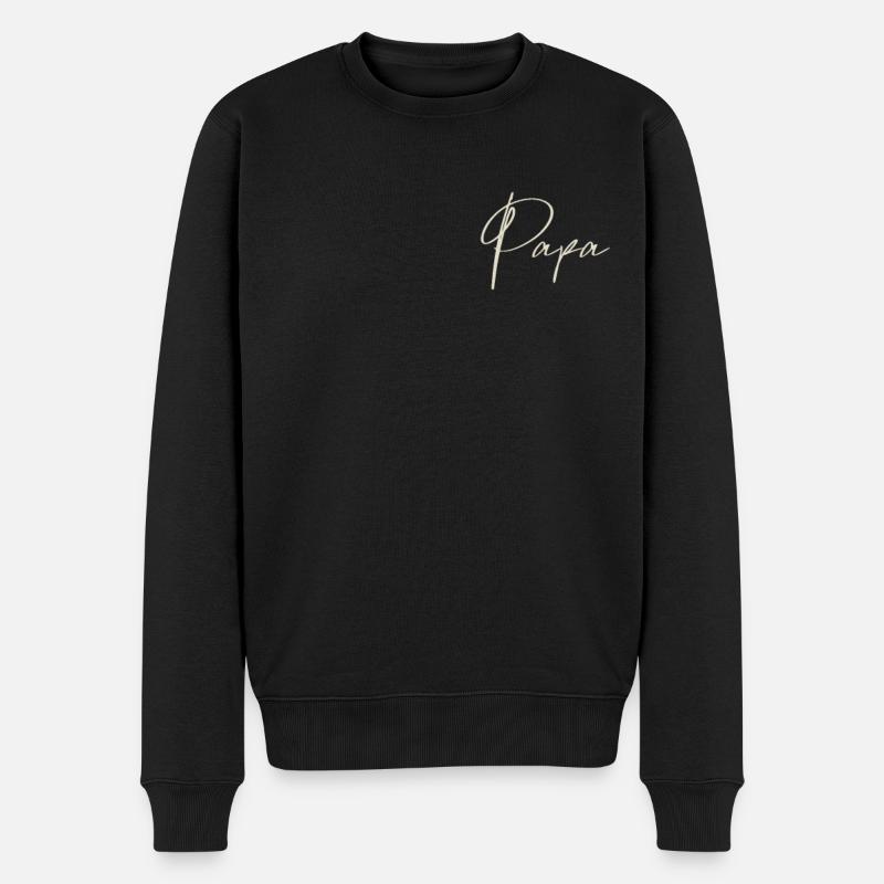 Papa Vater - Männer Premium Bio Pullover - Schwarz