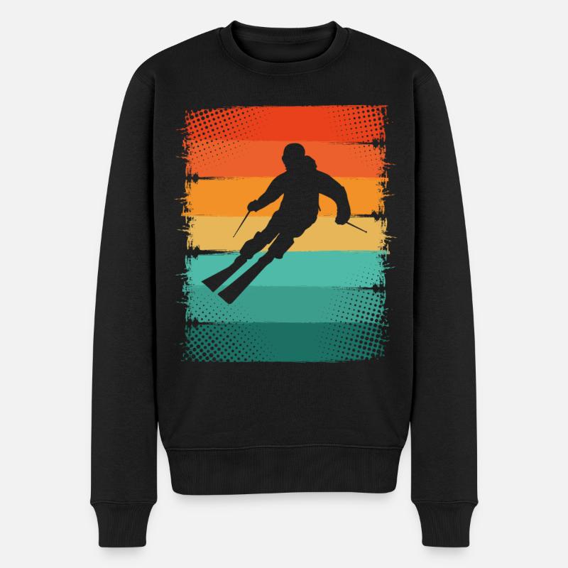 Ski - Männer Premium Bio Pullover - Schwarz