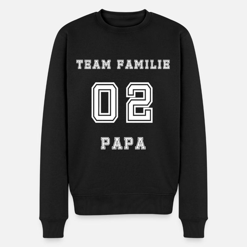 Team Family Papa 02 Numeric Logo - Männer Premium Bio Pullover - Schwarz