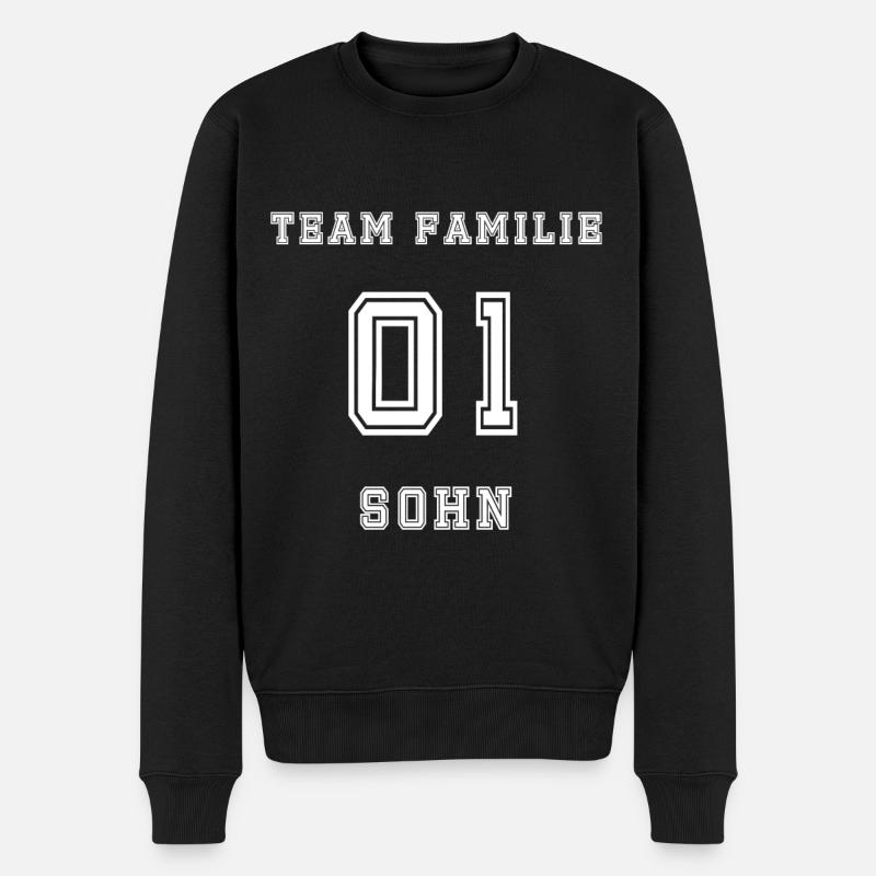 Team Family Sohn 01 - Männer Premium Bio Pullover - Schwarz