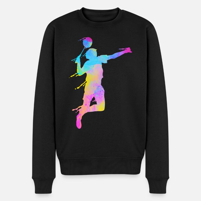 Badminton Fan Squash Trainer Verein Frauen - Männer Premium Bio Pullover - Schwarz