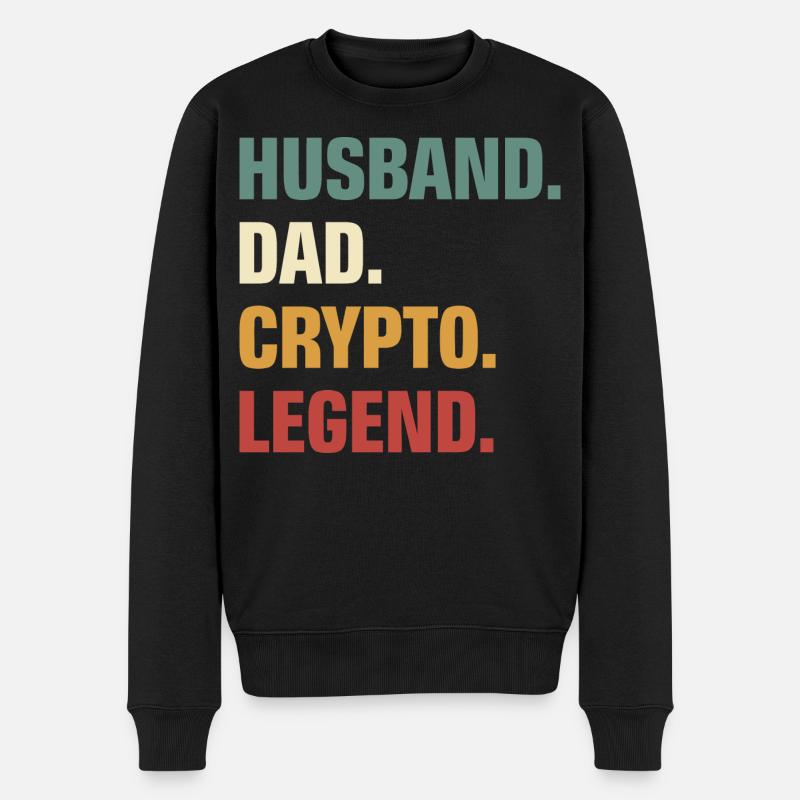 Crypto Papa - Männer Premium Bio Pullover - Schwarz