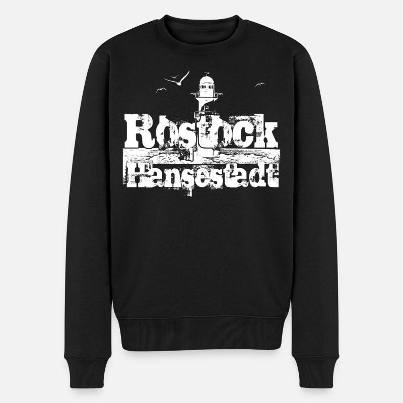 Rostock Hansestadt - Männer Premium Bio Pullover - Schwarz
