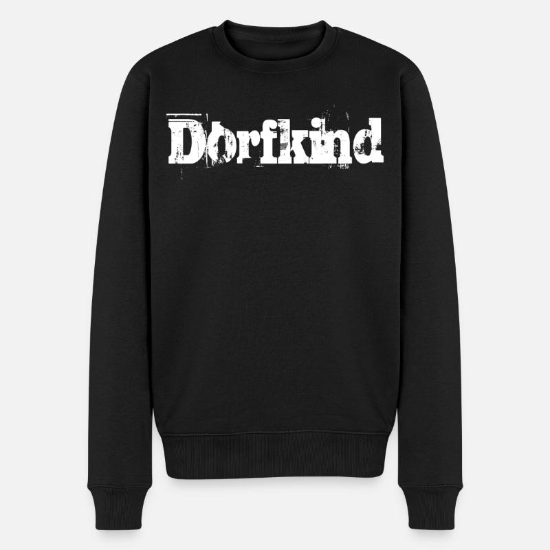 Dorfkind - Männer Premium Bio Pullover - Schwarz