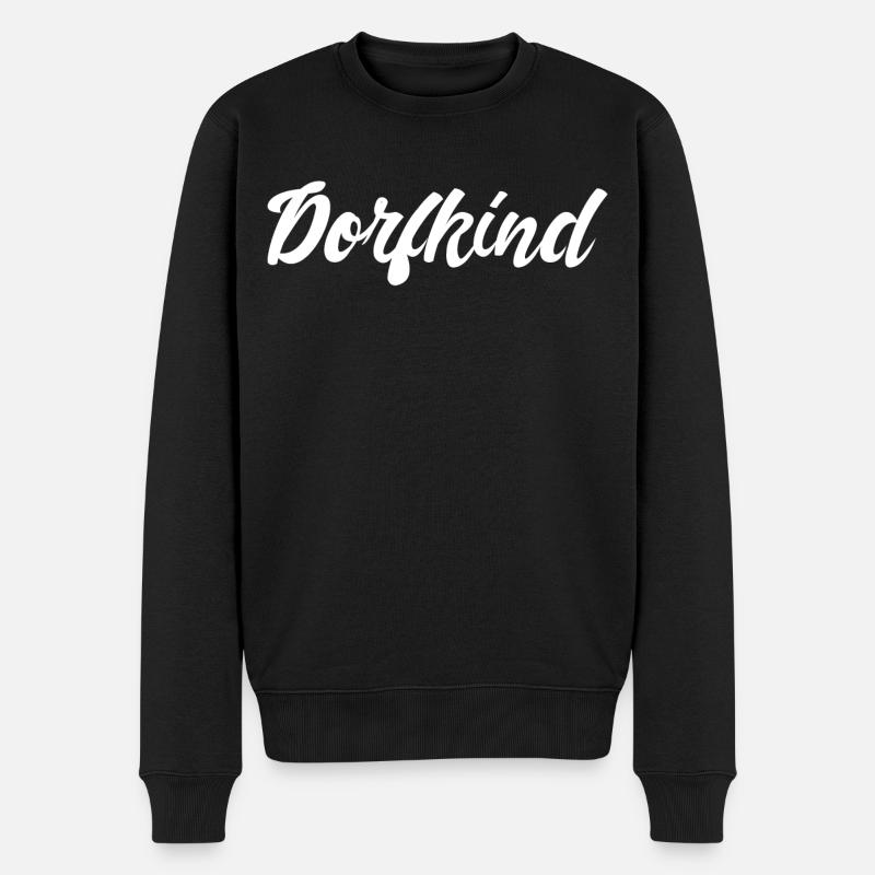 Dorfkind - Männer Premium Bio Pullover - Schwarz