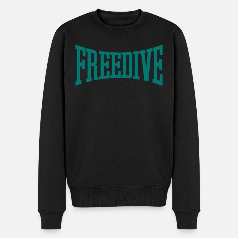 Freedive - Geschenk für Freitaucher - Apnoe-Freitauchen - Männer Premium Bio Pullover - Schwarz