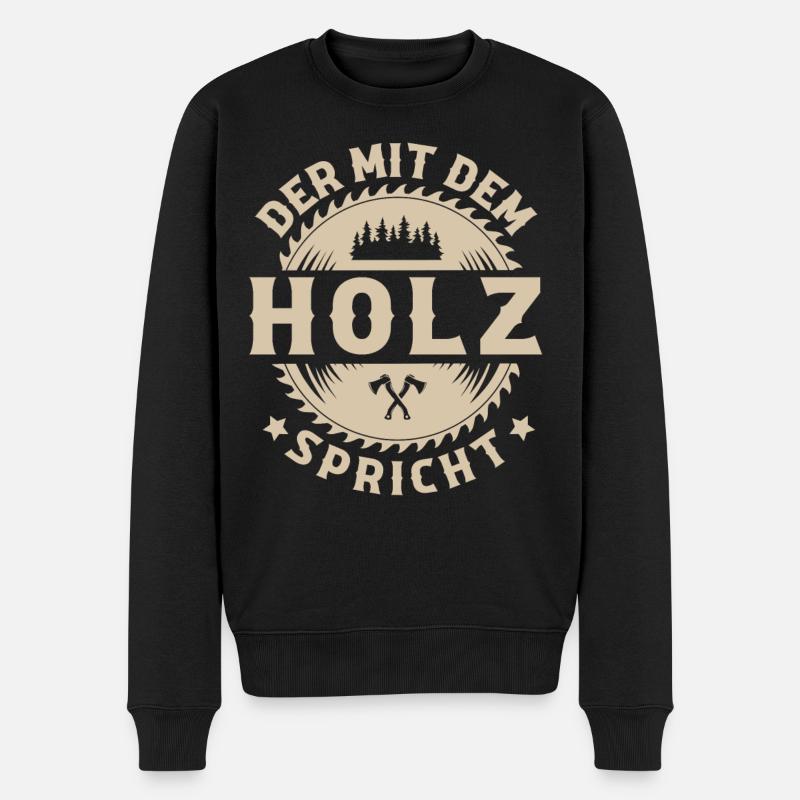 Holzfäller - Männer Premium Bio Pullover - Schwarz