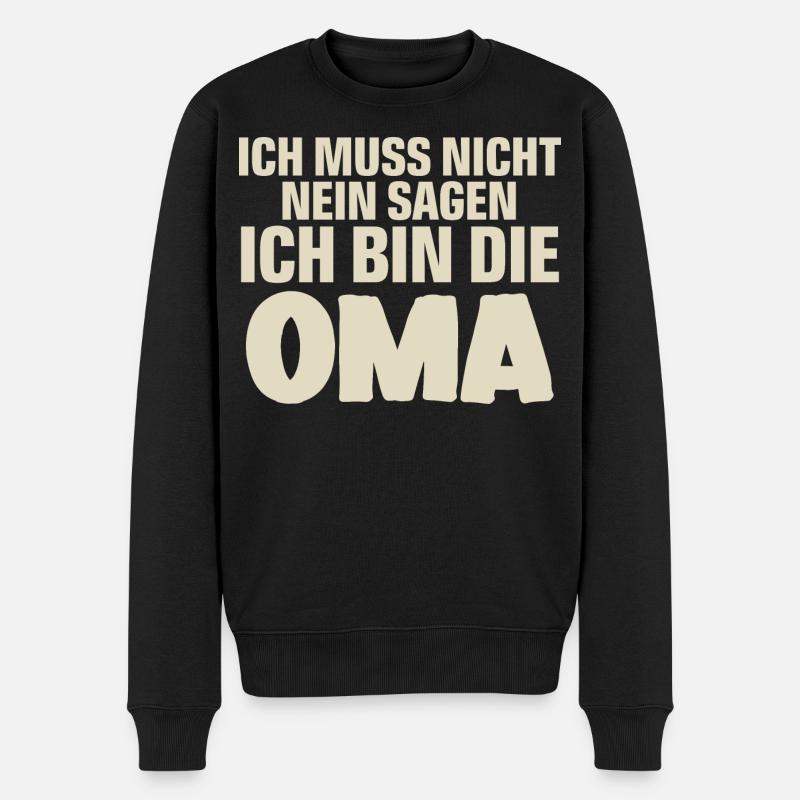 Oma - Männer Premium Bio Pullover - Schwarz
