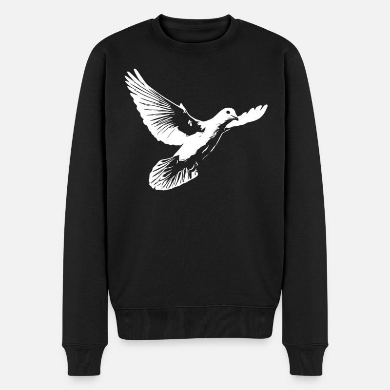 Belle colombe blanche de paix - Pull Premium bio Homme - noir
