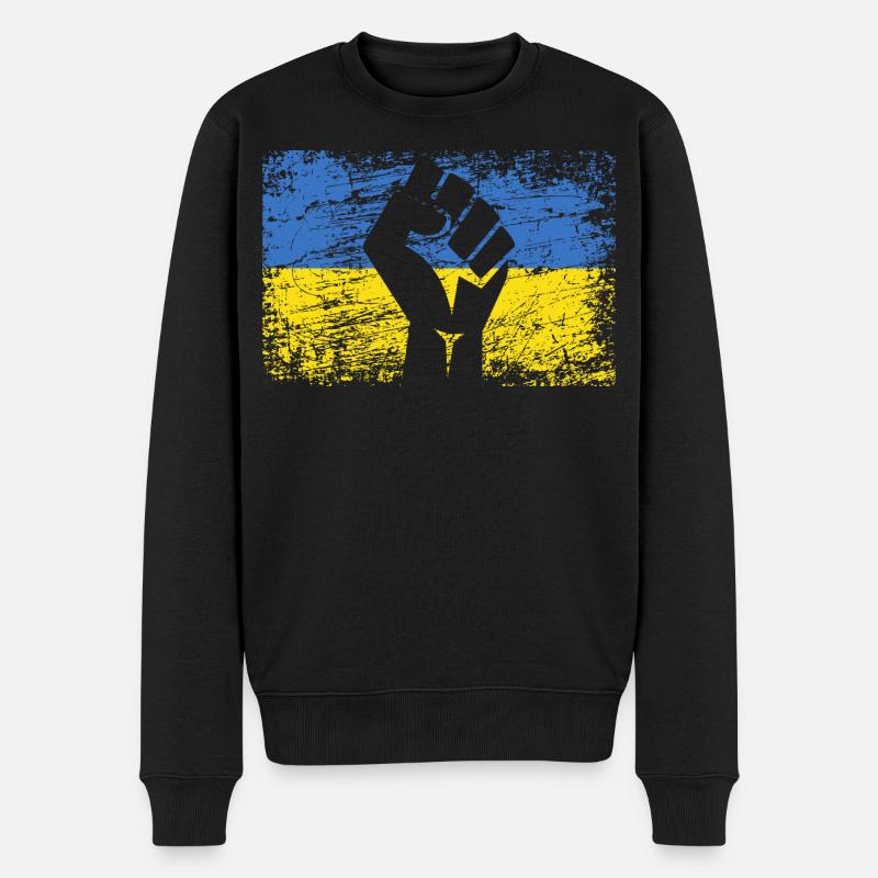 Drapeau De L'Ukraine Ukraine Soutien Ukraininens - Pull Premium bio Homme - noir