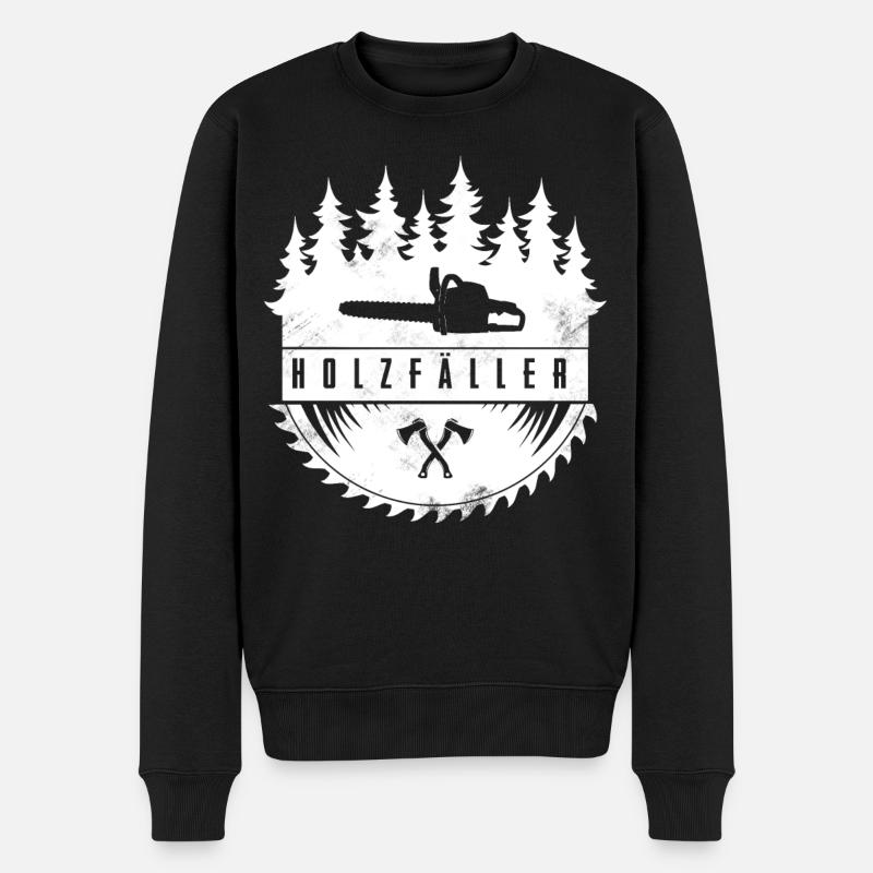 Holzfäller - Männer Premium Bio Pullover - Schwarz