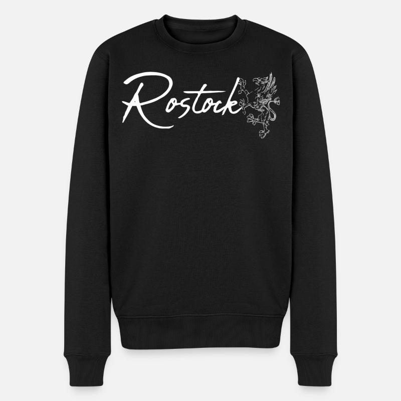 Lettrage Rostock avec Greif - Pull Premium bio Homme - noir