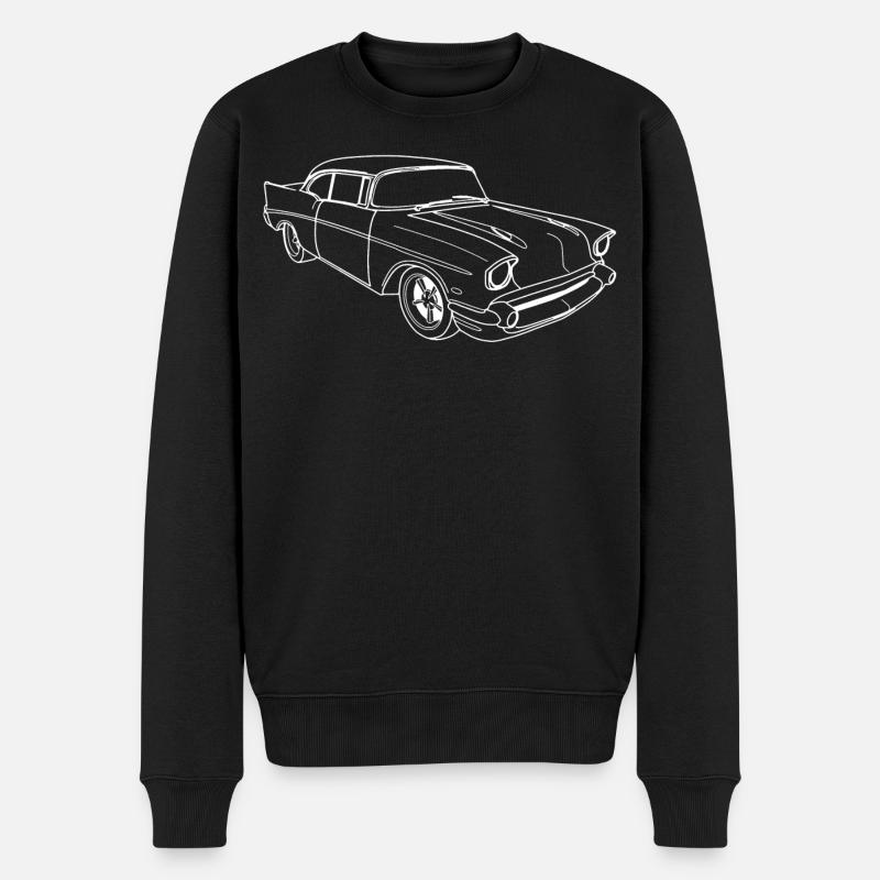 Altes amerikanisches Auto - Männer Premium Bio Pullover - Schwarz