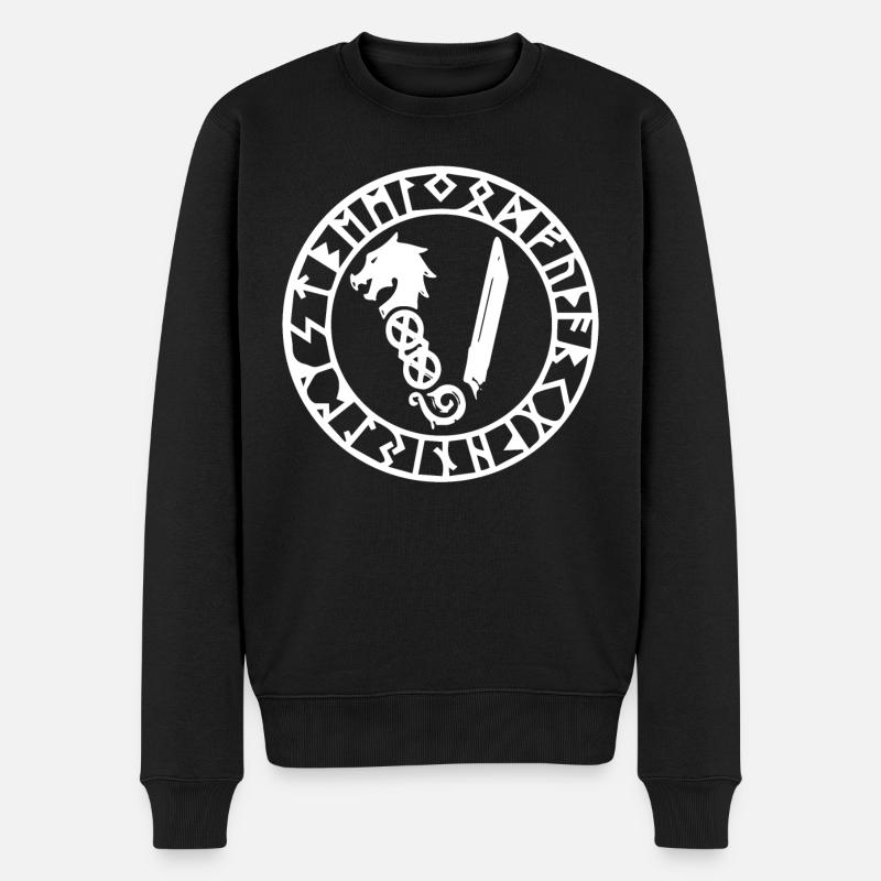 Symbol Der Wikinger - Männer Premium Bio Pullover - Schwarz