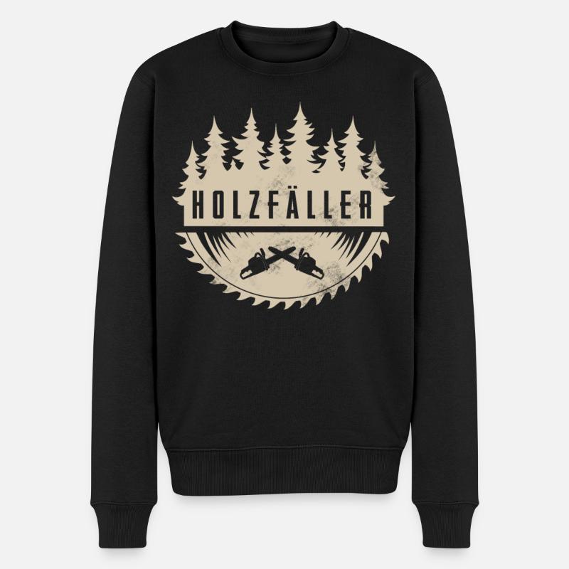 Holzfäller - Männer Premium Bio Pullover - Schwarz