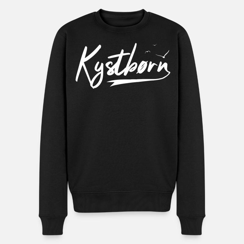 Kystbørn - Küstenkind - Männer Premium Bio Pullover - Schwarz