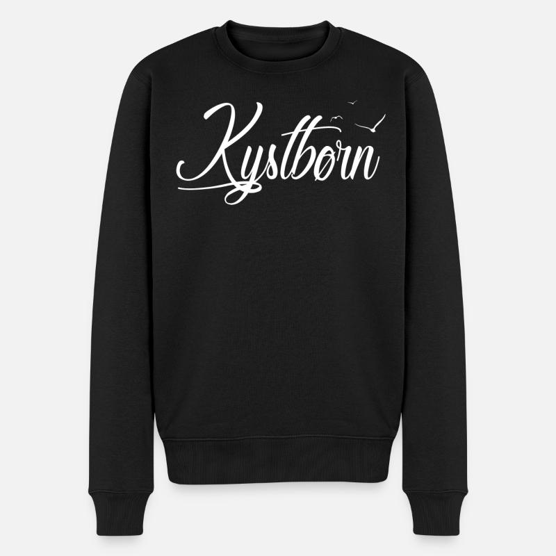 Kystbørn - Küstenkind - Männer Premium Bio Pullover - Schwarz