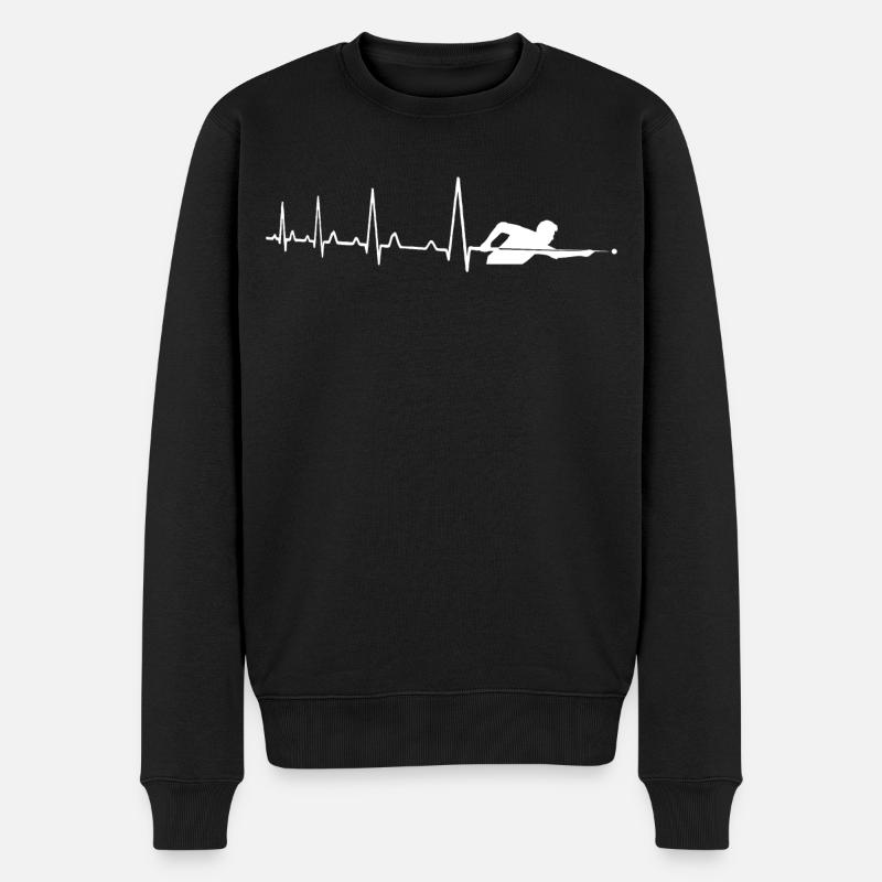 Herzschlag Billard Billard Herzschlag - Männer Premium Bio Pullover - Schwarz