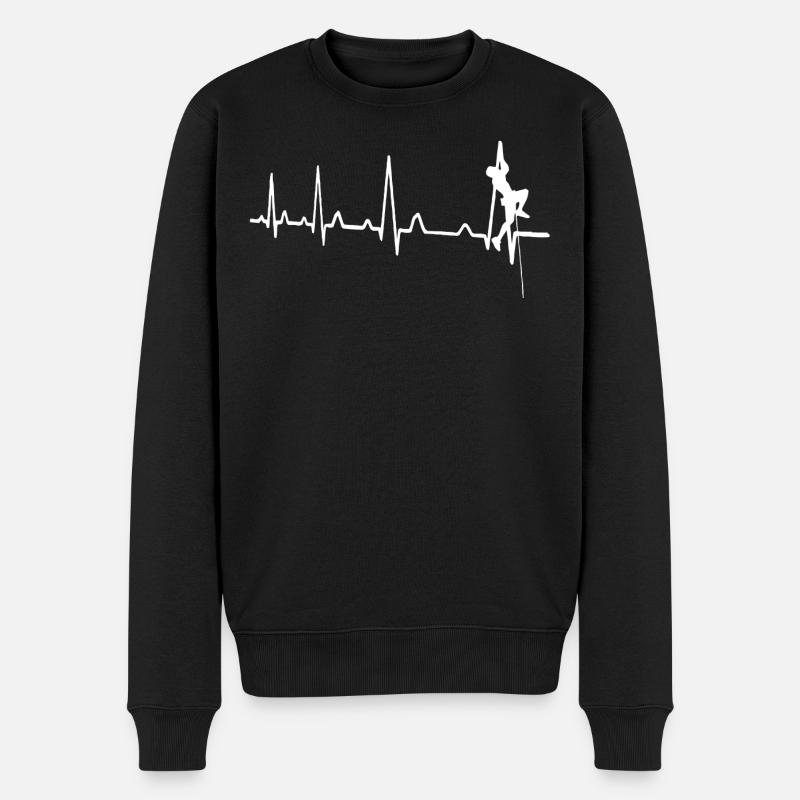 Herzschlag Klettern - Männer Premium Bio Pullover - Schwarz
