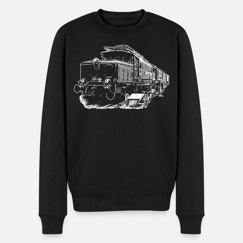 E94 Train Le Crocodile - Pull Premium bio Homme - noir