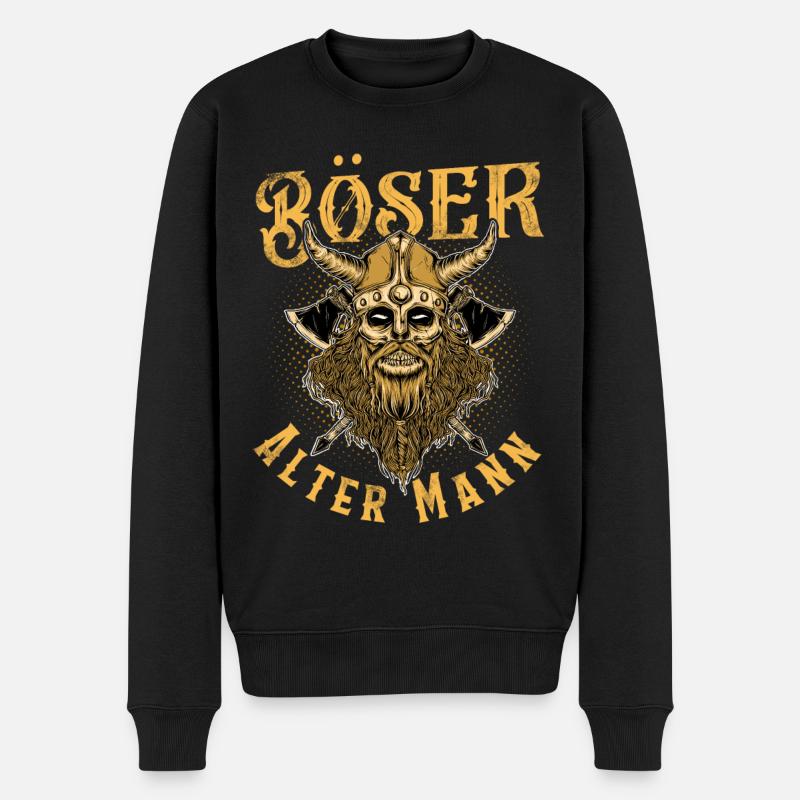 Böser Alter Mann - Männer Premium Bio Pullover - Schwarz