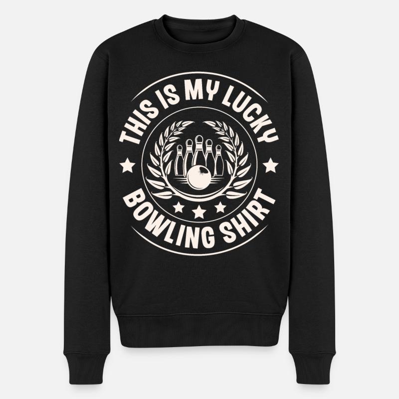 Bowling - Männer Premium Bio Pullover - Schwarz