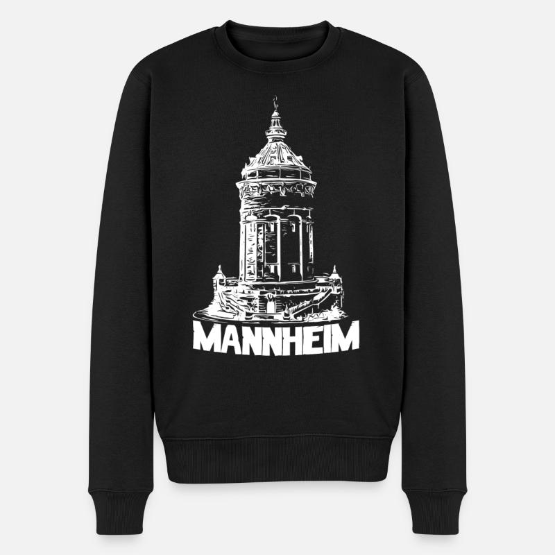 Mannheimer Wasserturm - Mannheim - Männer Premium Bio Pullover - Schwarz
