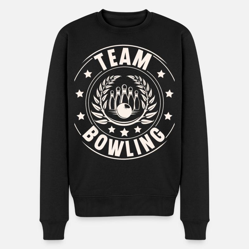 Bowling Team - Männer Premium Bio Pullover - Schwarz