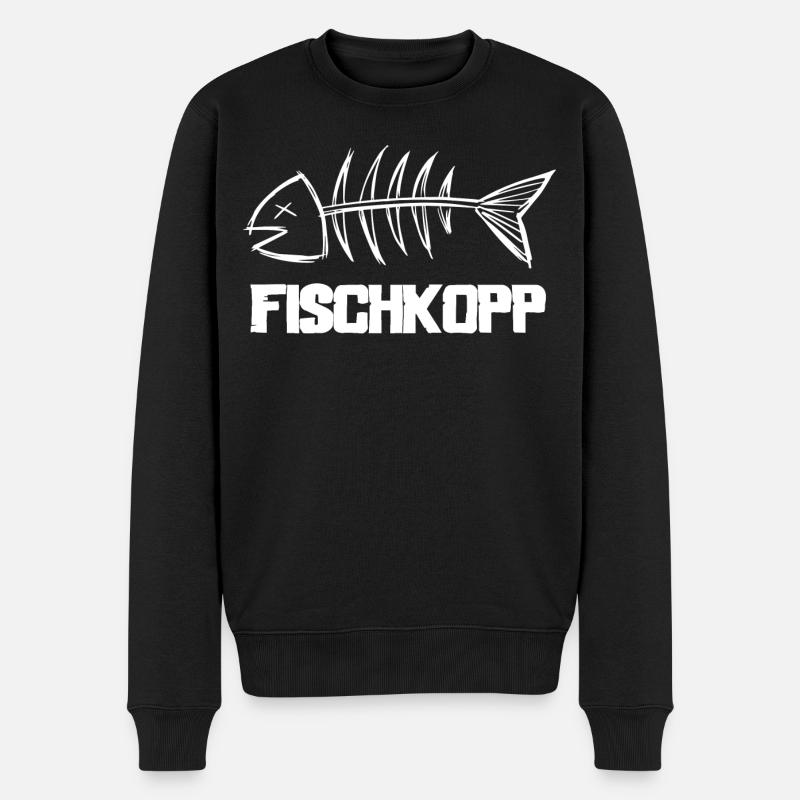 Fischkopp - Männer Premium Bio Pullover - Schwarz