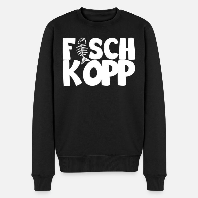 Fischkopp - Männer Premium Bio Pullover - Schwarz