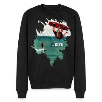 Kite Boarding | Kiten | Kite Surfing - Männer Premium Bio Pullover - Schwarz - Vorne - Nico (187cm)