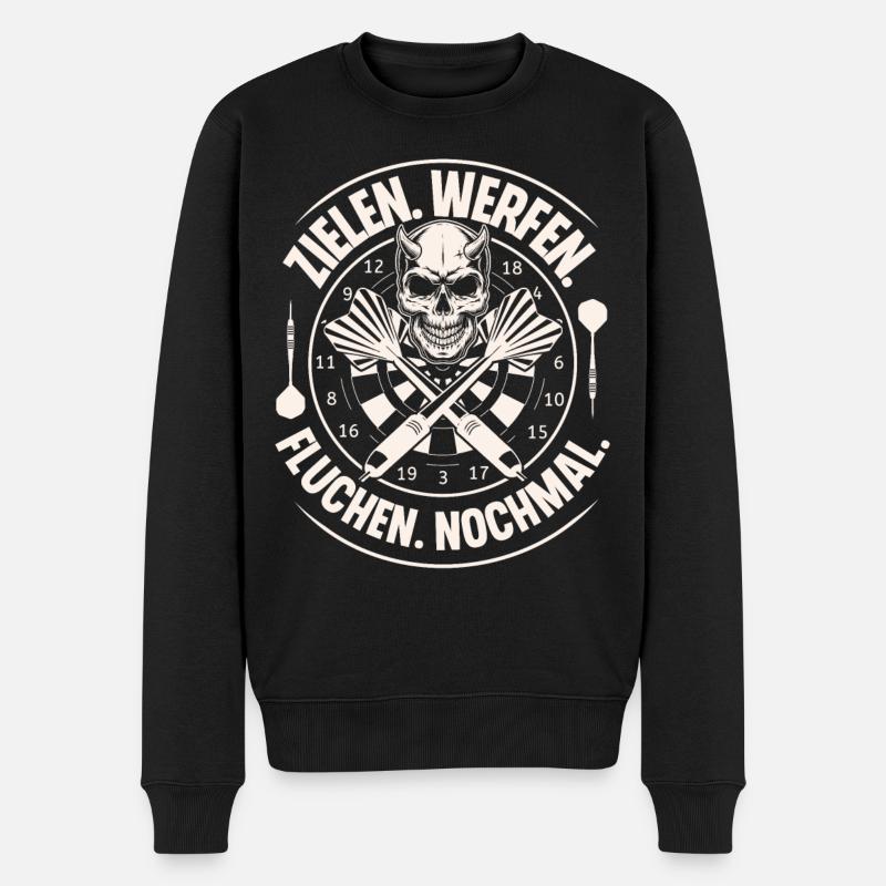 Darts Dart Darten - Männer Premium Bio Pullover - Schwarz