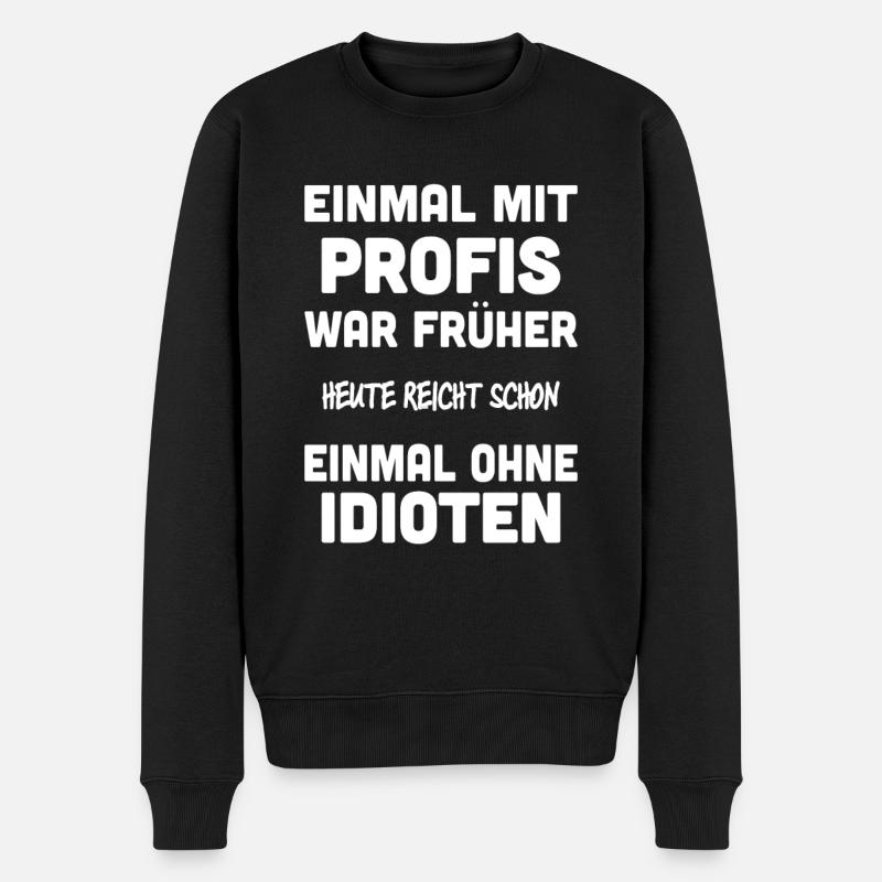Inspirierender Spruch Verteidiger des Alltags - Männer Premium Bio Pullover - Schwarz