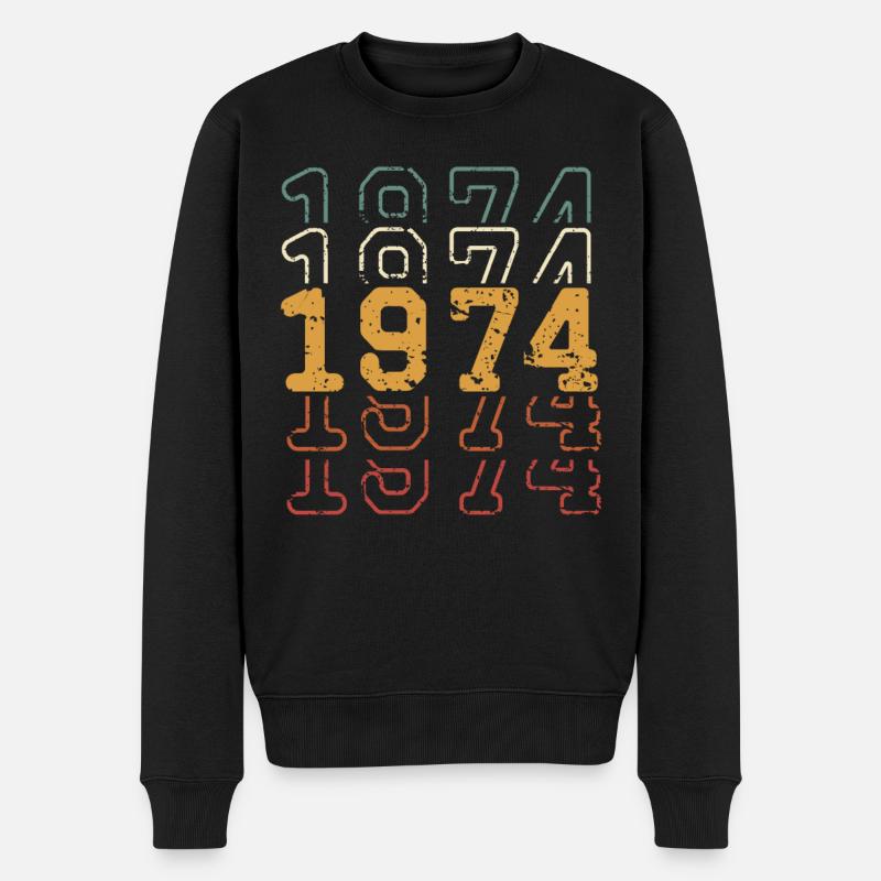 1974 - Männer Premium Bio Pullover - Schwarz