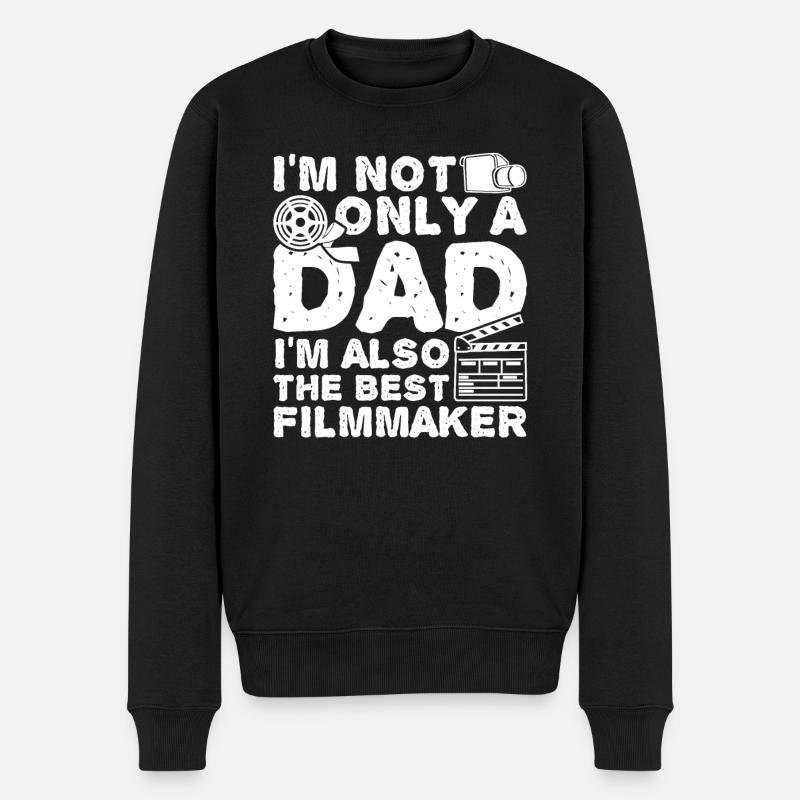 Filmemacher Vater - Männer Premium Bio Pullover - Schwarz