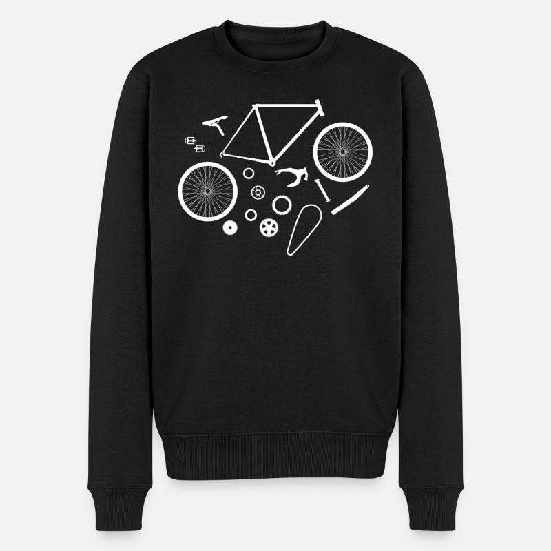 Fahrrad Einzelteile - Männer Premium Bio Pullover - Schwarz
