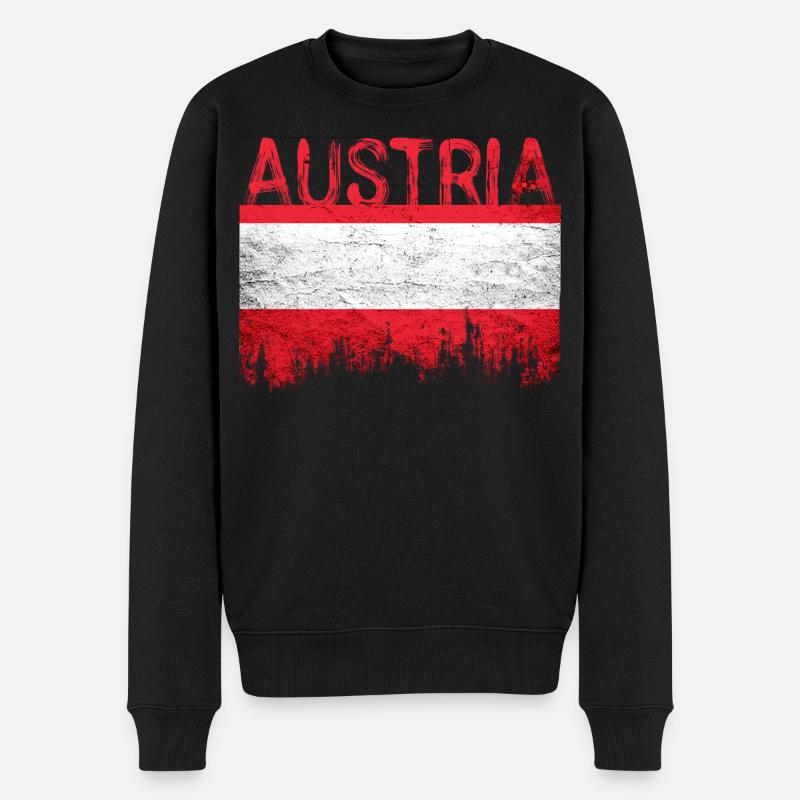 Australischer Flaggenstil mit city Silhouette - Männer Premium Bio Pullover - Schwarz
