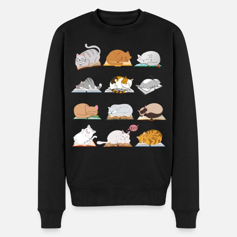 Collection de chats de lecture - Pull Premium bio Homme - noir