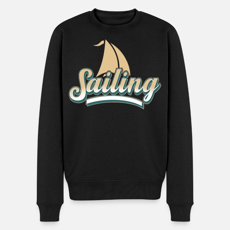 Segelboot Segeln segler - Männer Premium Bio Pullover - Schwarz