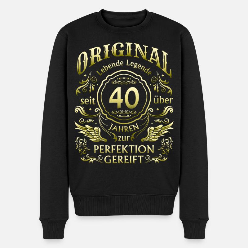 40 Jahre Gereift - Männer Premium Bio Pullover - Schwarz