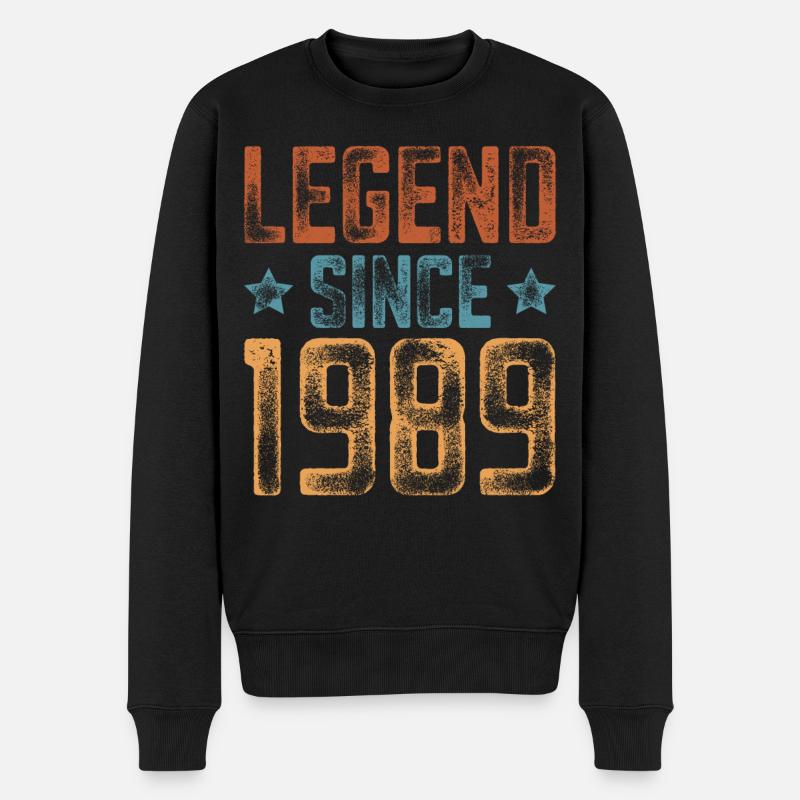 1989 Naissance Année de naissance Anniversaire - Pull Premium bio Homme - noir