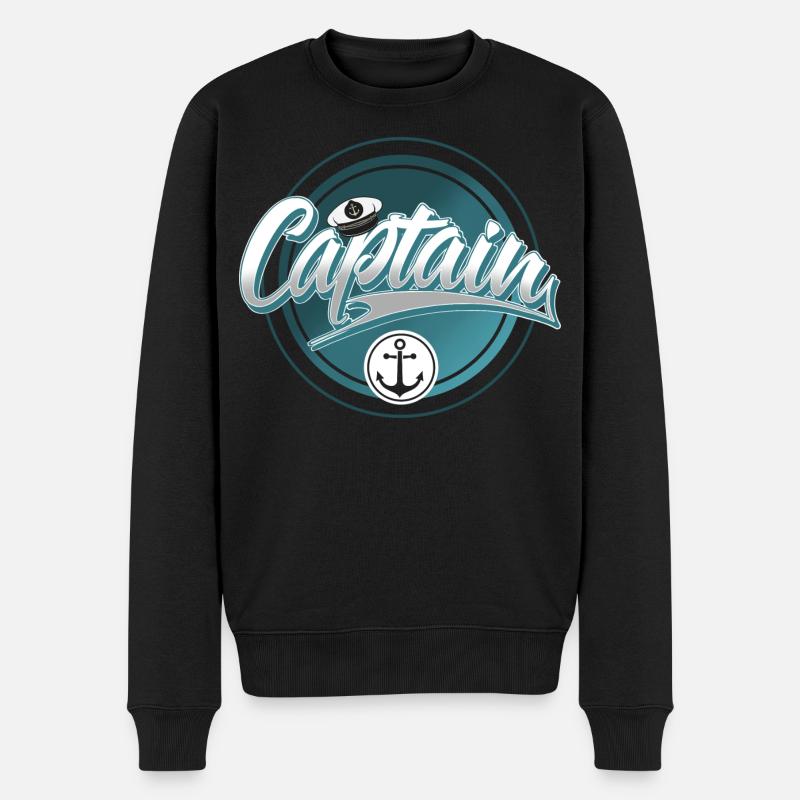 Kapitän - Männer Premium Bio Pullover - Schwarz