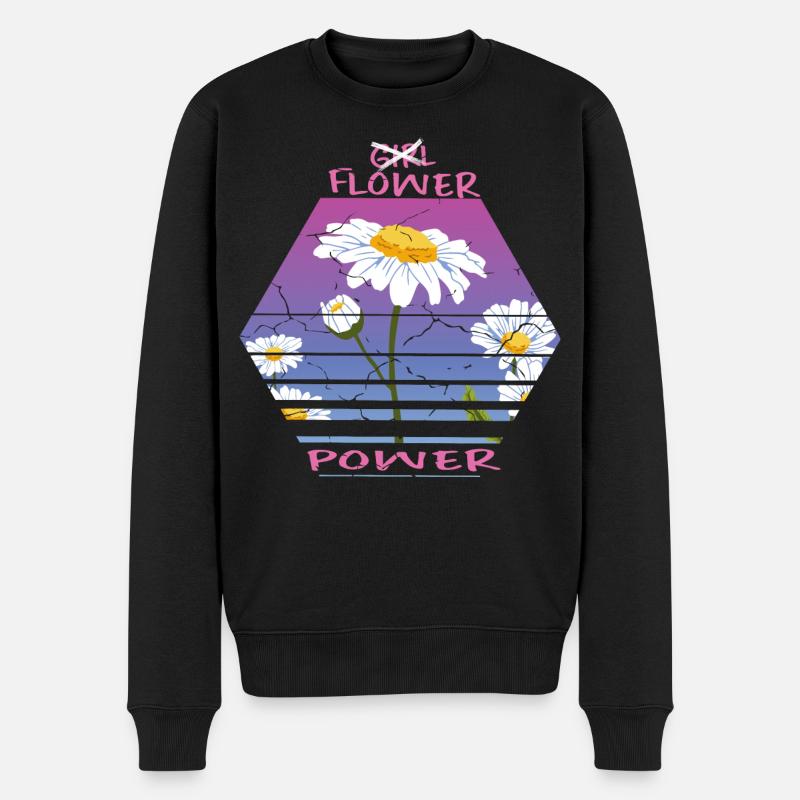 Sonnenblumen - Männer Premium Bio Pullover - Schwarz