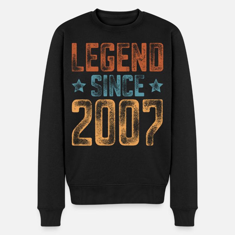 2007 Naissance Année de naissance Anniversaire - Pull Premium bio Homme - noir